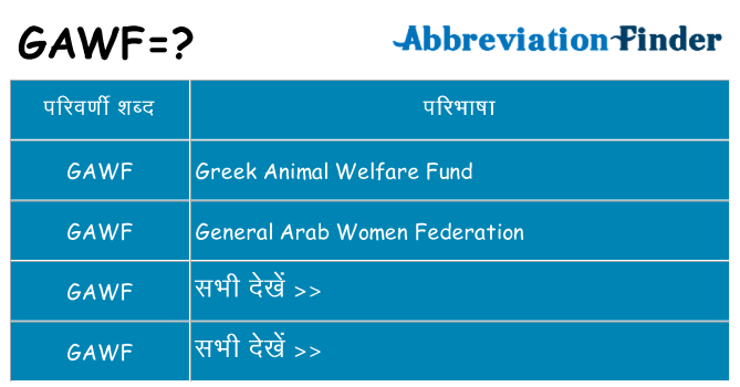 gawf का क्या अर्थ है