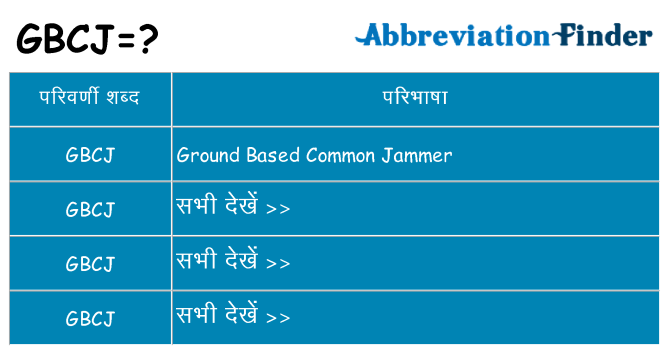 gbcj का क्या अर्थ है