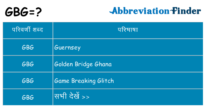 gbg का क्या अर्थ है