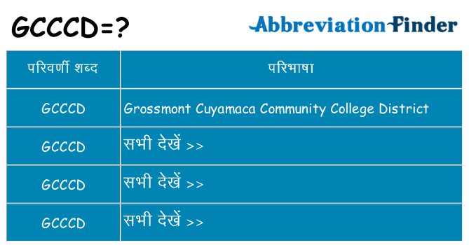 gcccd का क्या अर्थ है
