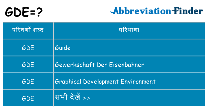 gde का क्या अर्थ है