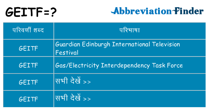 geitf का क्या अर्थ है