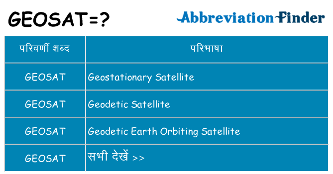geosat का क्या अर्थ है