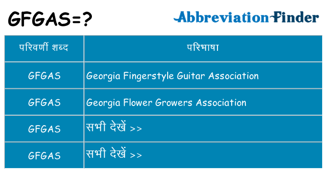 gfgas का क्या अर्थ है