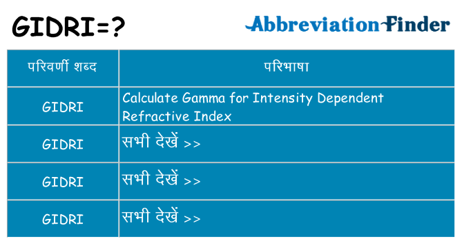 gidri का क्या अर्थ है