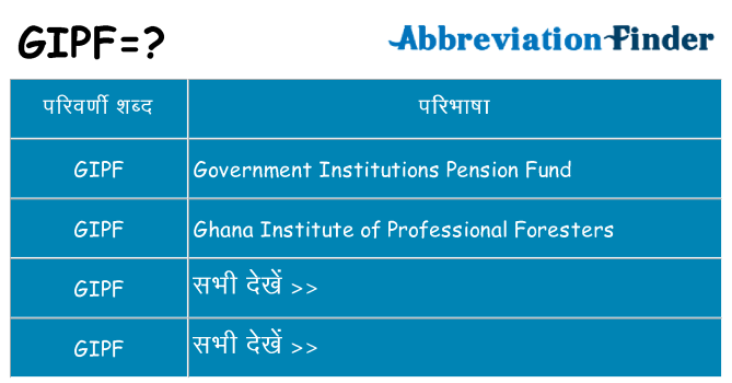 gipf का क्या अर्थ है