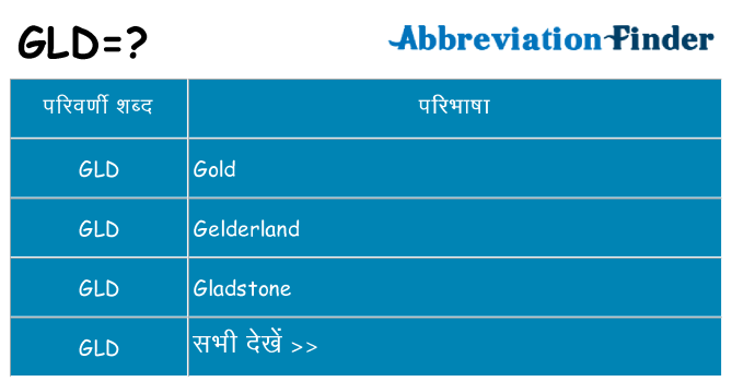 gld का क्या अर्थ है