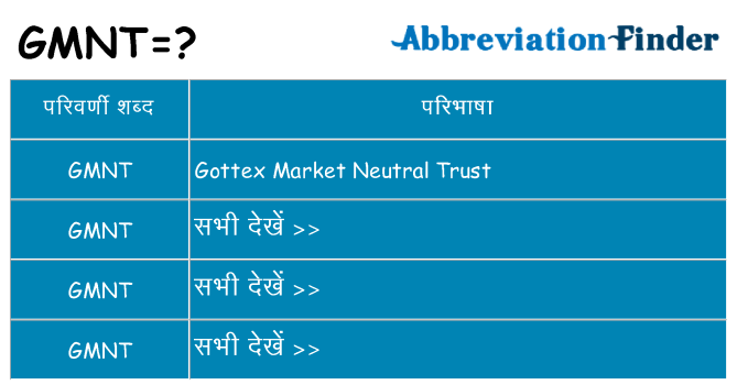 gmnt का क्या अर्थ है