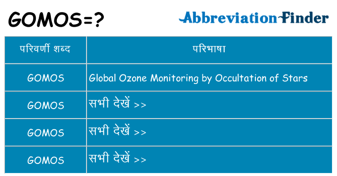 gomos का क्या अर्थ है