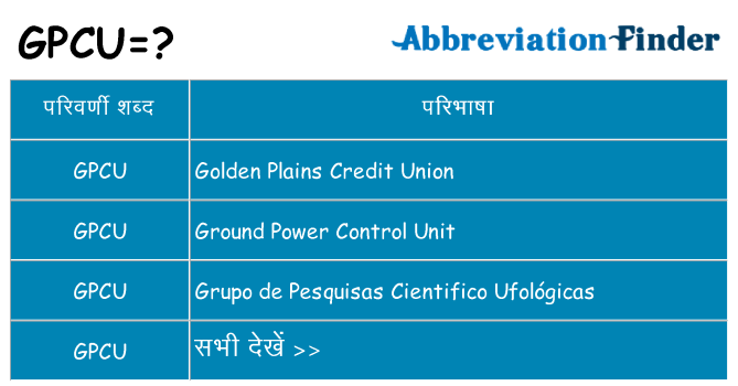 gpcu का क्या अर्थ है