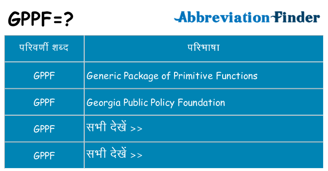gppf का क्या अर्थ है