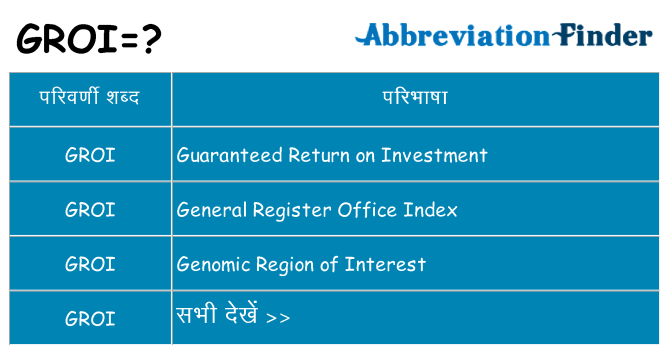 groi का क्या अर्थ है