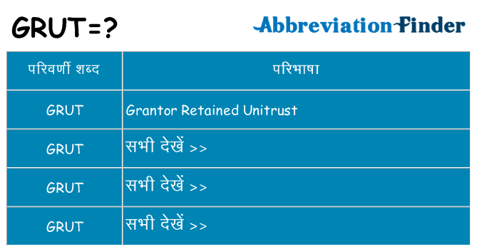 grut का क्या अर्थ है