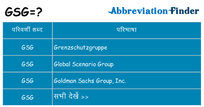 gsg का क्या अर्थ है