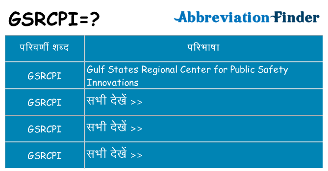 gsrcpi का क्या अर्थ है