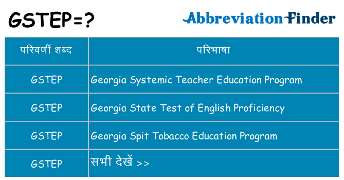 gstep का क्या अर्थ है