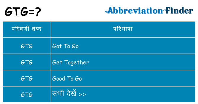 gtg का क्या अर्थ है