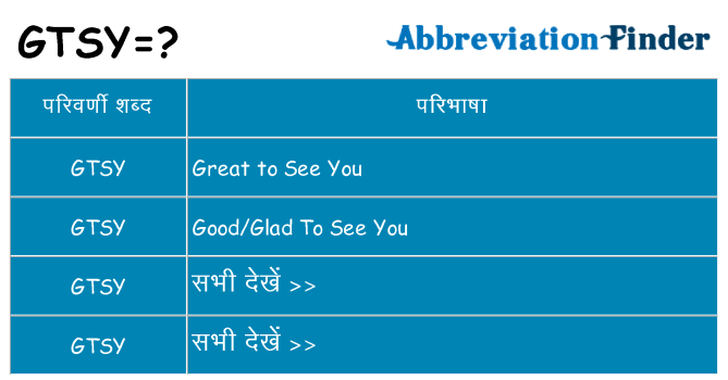 gtsy का क्या अर्थ है