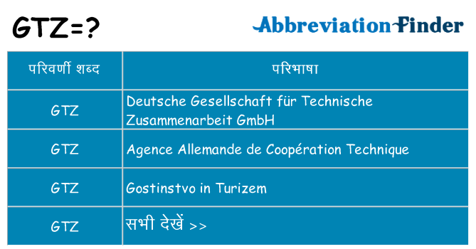 gtz का क्या अर्थ है