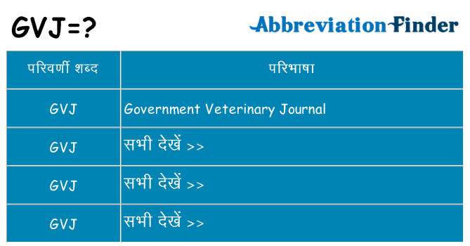 gvj का क्या अर्थ है