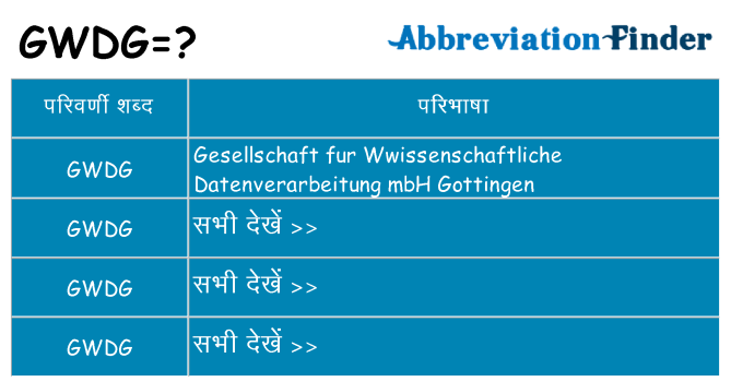 gwdg का क्या अर्थ है