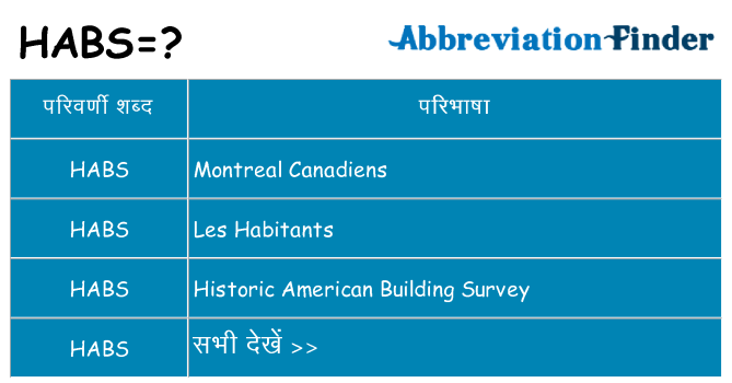 habs का क्या अर्थ है