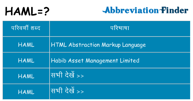 haml का क्या अर्थ है