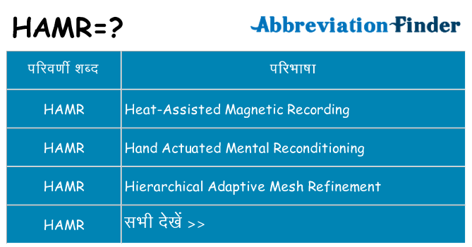 hamr का क्या अर्थ है