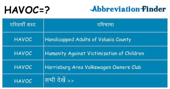 havoc का क्या अर्थ है