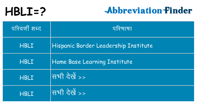 hbli का क्या अर्थ है