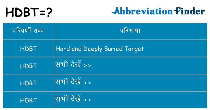 hdbt का क्या अर्थ है