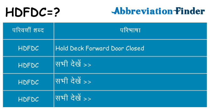 hdfdc का क्या अर्थ है