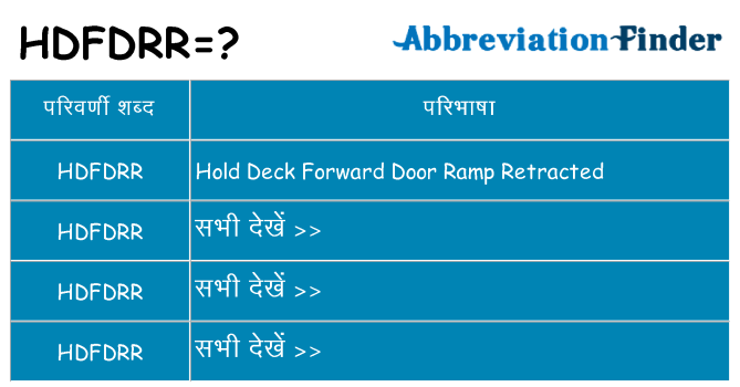 hdfdrr का क्या अर्थ है