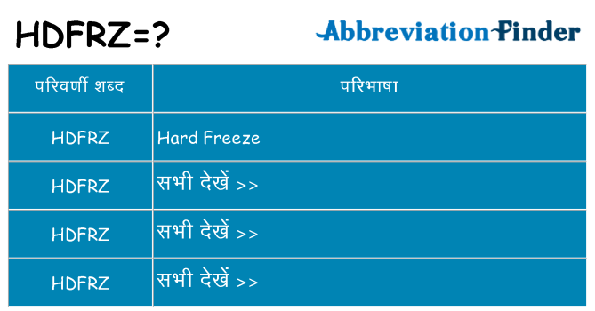 hdfrz का क्या अर्थ है