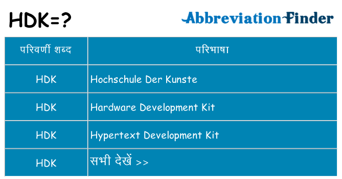 hdk का क्या अर्थ है