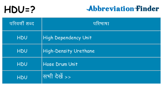 hdu का क्या अर्थ है