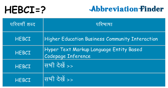 hebci का क्या अर्थ है