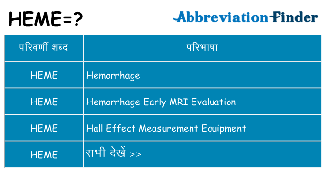 heme का क्या अर्थ है