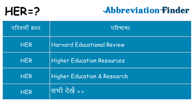 her का क्या अर्थ है