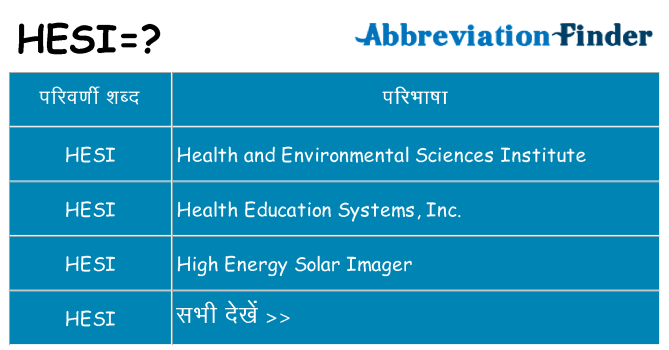 hesi का क्या अर्थ है