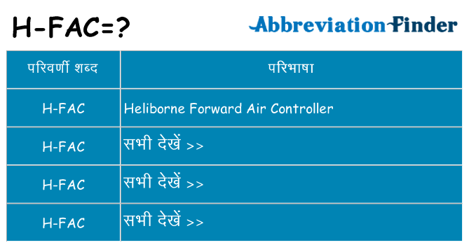 h-fac का क्या अर्थ है