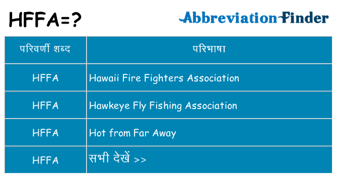hffa का क्या अर्थ है