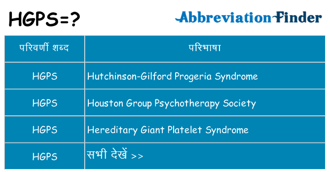 hgps का क्या अर्थ है