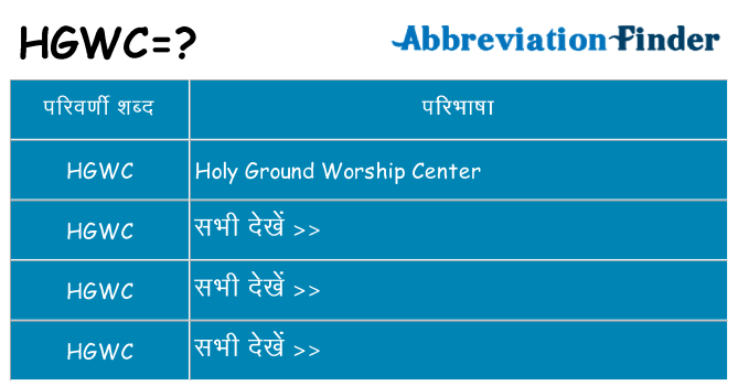hgwc का क्या अर्थ है