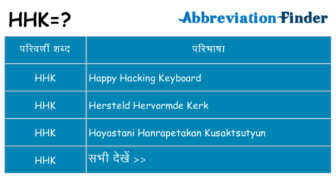 hhk का क्या अर्थ है