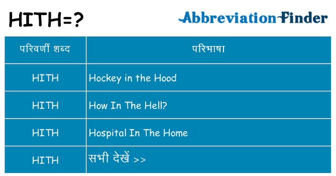 hith का क्या अर्थ है