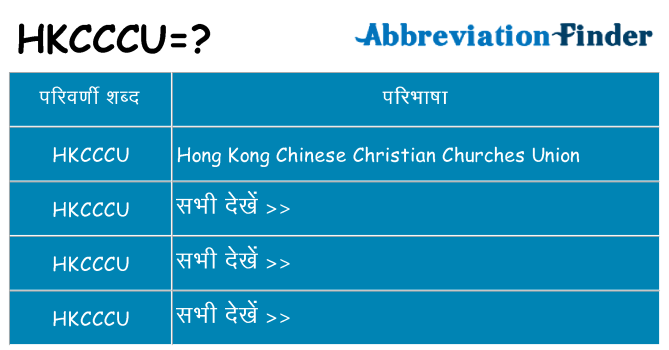 hkcccu का क्या अर्थ है