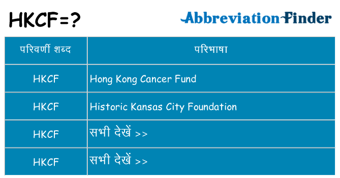 hkcf का क्या अर्थ है