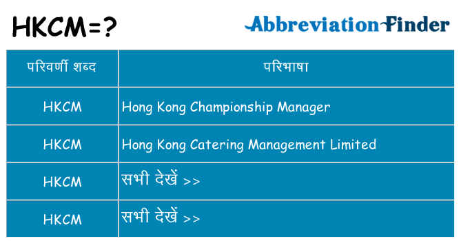 hkcm का क्या अर्थ है