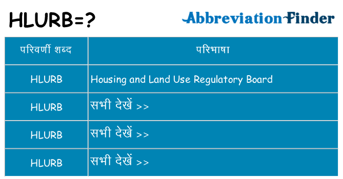 hlurb का क्या अर्थ है